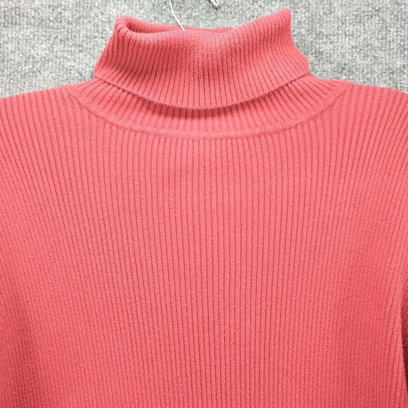 Icelandic Design Women's Sweater Red Medium Cotton Knit Turtleneck Pullover - Picture 6 of 12